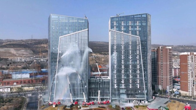 甘肃建投天水中心项目参与甘肃省消防救援总队高层建筑灭火救援实战演练